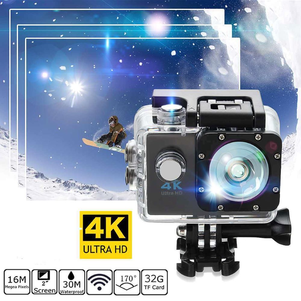 4K Ultra HD Akcijska Kamera, Vodootporna, WiFi