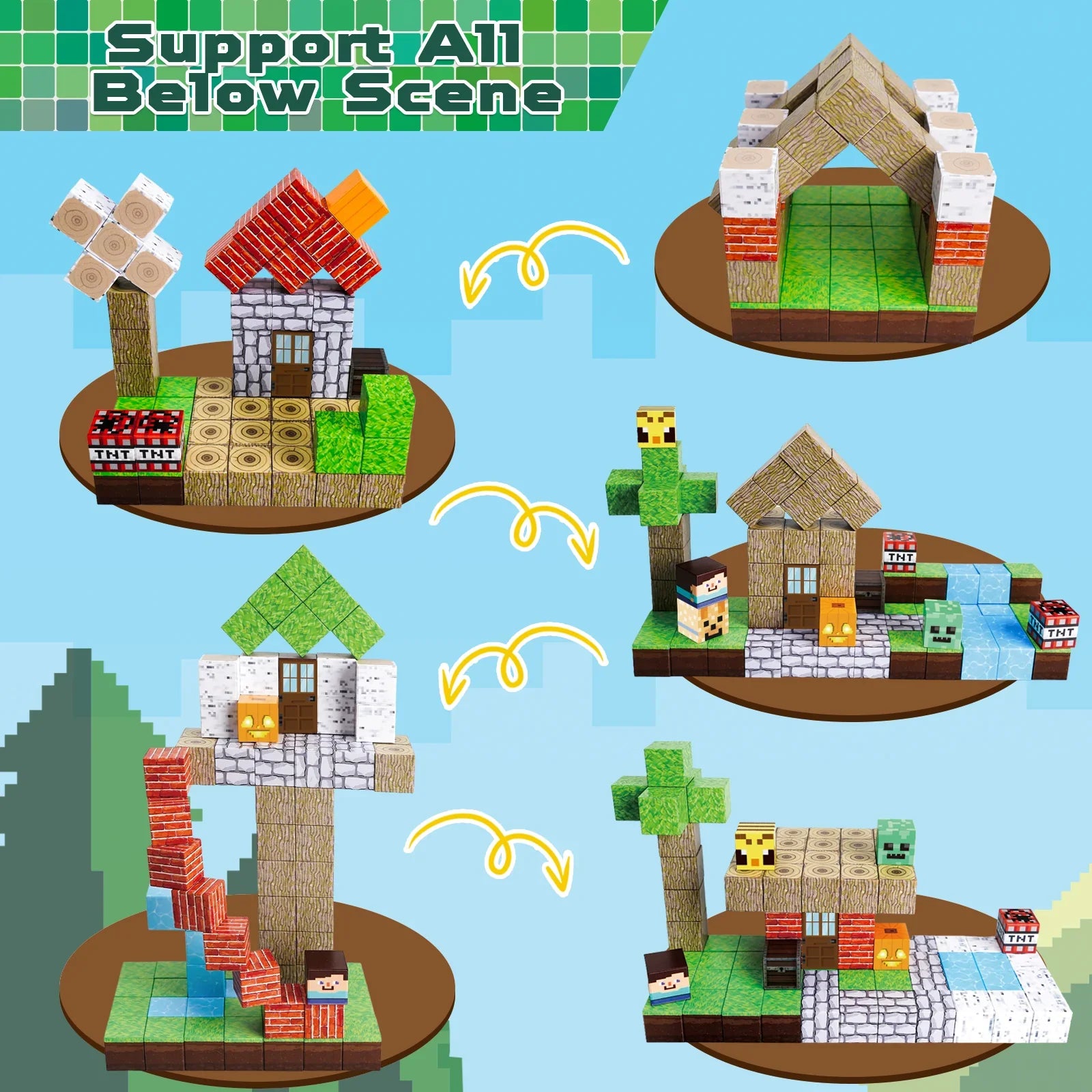 MAGNECRAFT Magnetic Blocks FOREST LIFE – 100 kom građevne magnetne kocke STEM za djecu 3+