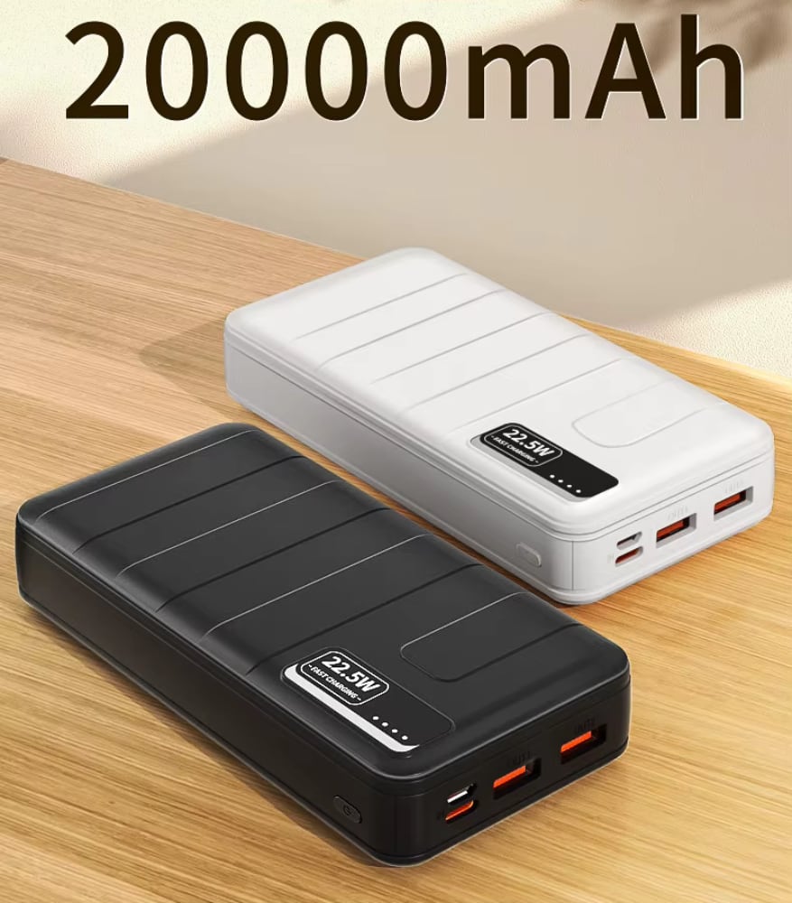 Powerbank 10000mAh / 20000mAh, 22.5W, brzo punjenje, USB-C/2xUSB-A/micro USB