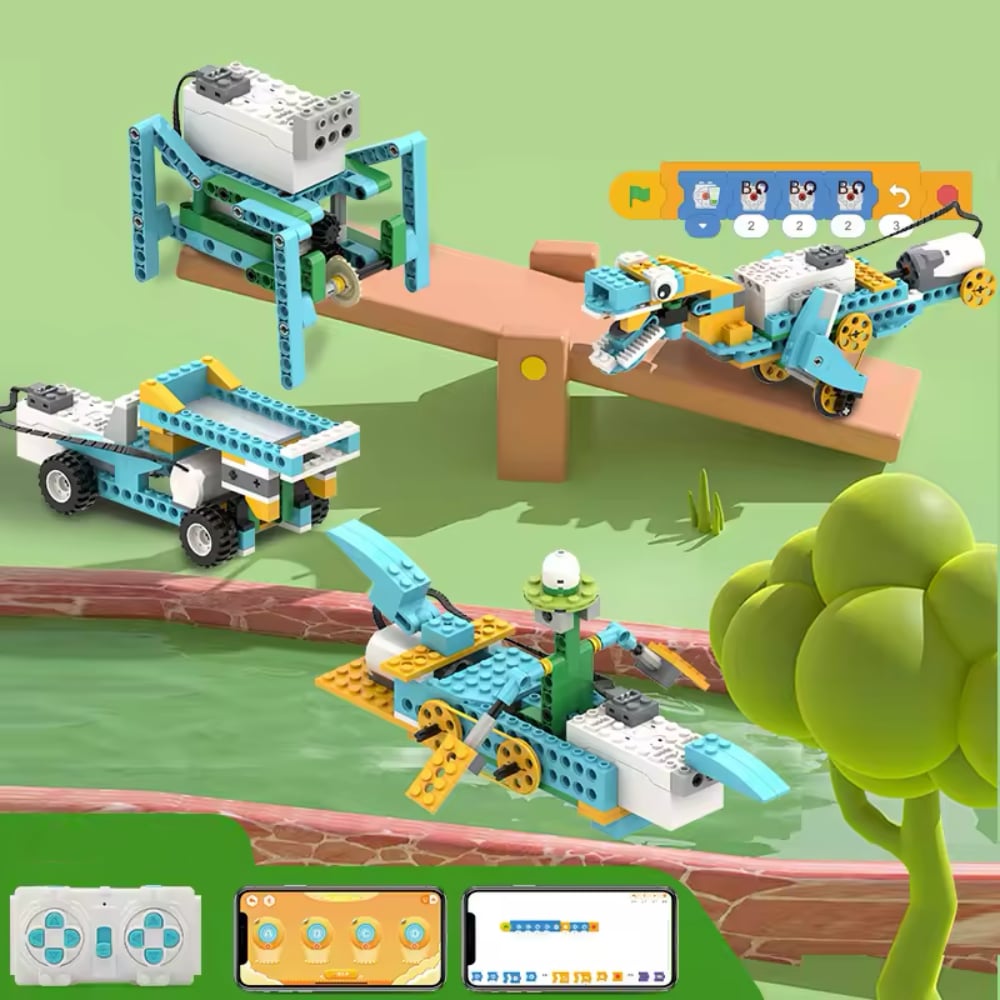 Robotički set za buduće inženjere 50 u 1 - Inteligentni DIY set blokova od 606 komada sa daljinskim upravljačem