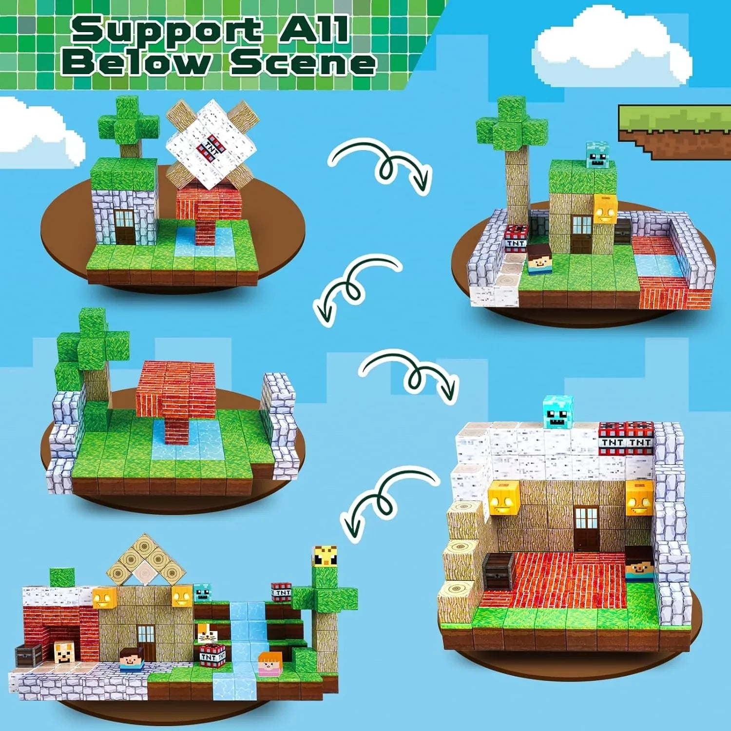 MAGNECRAFT Magnetic Blocks FOREST LIFE – 100 kom građevne magnetne kocke STEM za djecu 3+