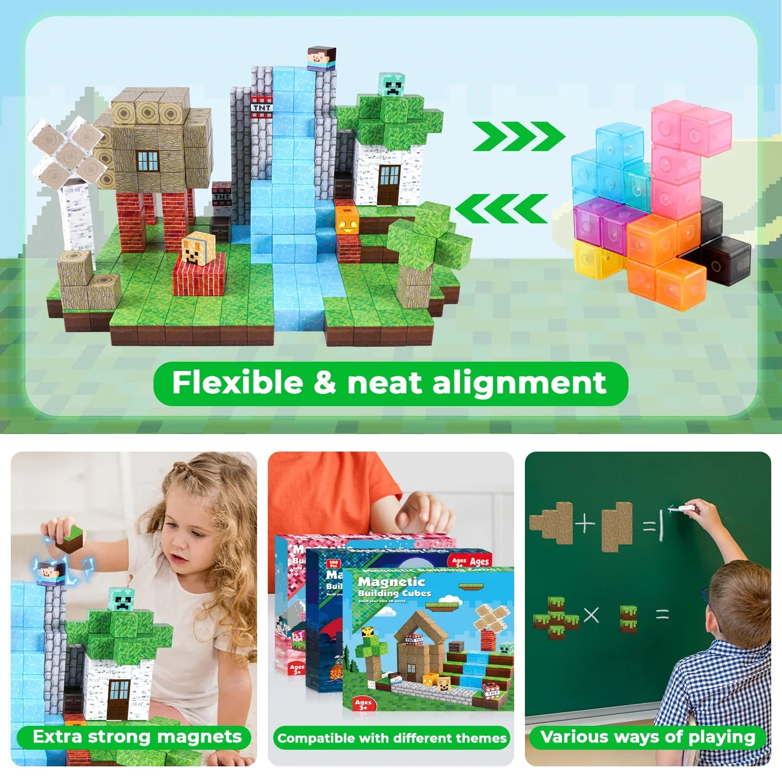 MAGNECRAFT Magnetic Blocks FOREST LIFE – 100 kom građevne magnetne kocke STEM za djecu 3+